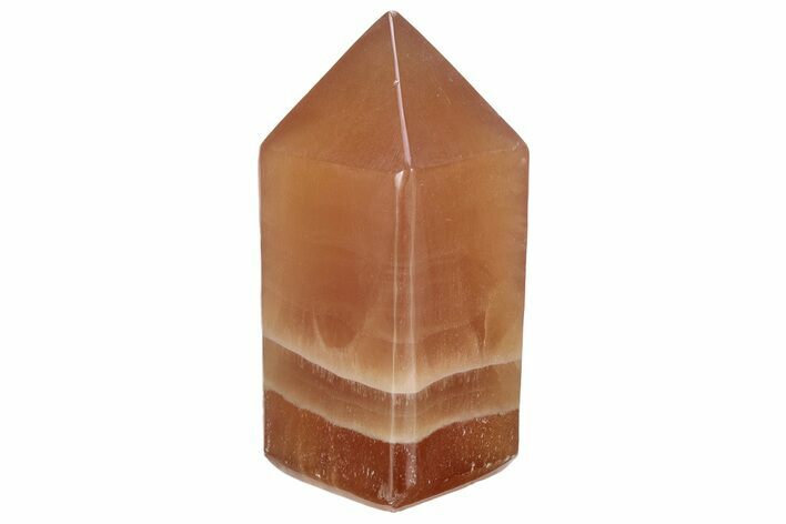 Polished, Banded Honey Calcite Obelisk #217038